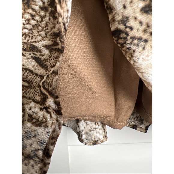 Storia Animal Print Snakeskin Smocked Tiered Ruffle Mini Skirt Size Small NWT - Picture 7 of 8